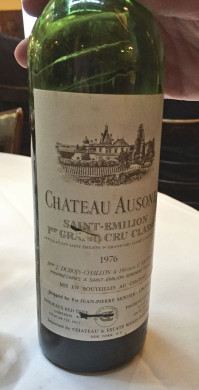 1976 Ausone wine and no caviar