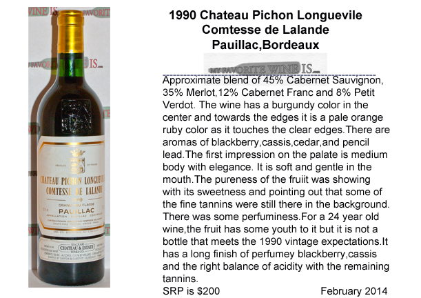 1990 Chateau Pichon Longueville Comtesse de Lalande My Favorite Wine