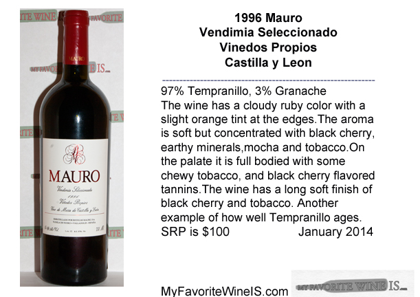 1996 Mauro Vendimia Seleccionado Vinedos Propias My Favorite Wine