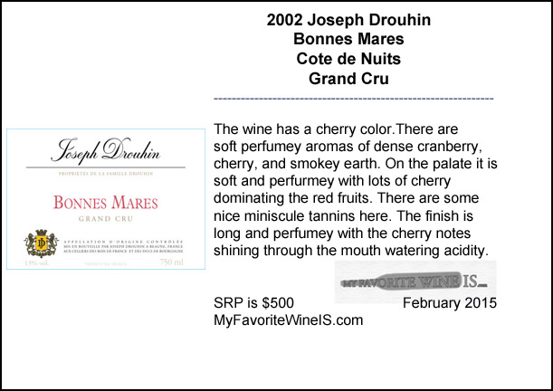 2002 Joseph Drouhin Bonnes Mares Grand Cru