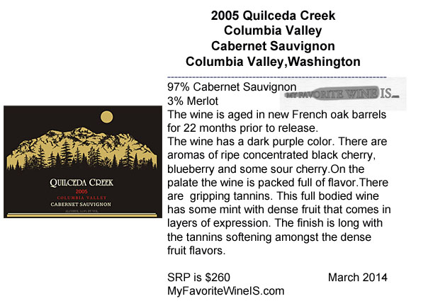 2005 Quilceda Creek Columbia Valley Cabernet Sauvignon