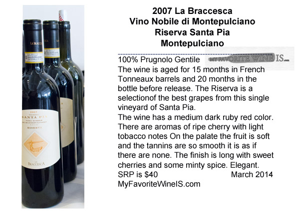2007 La Braccesca Vino Nobile di Montepulciano Riserva Santa Pia