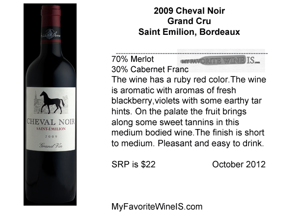 2009 Cheval Noir Saint Emilion My Favorite Wine IS