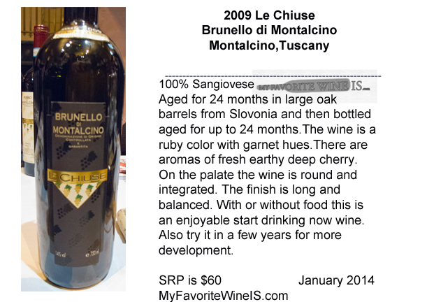 2009 Le Chiuse Brunello di Montalcino My Favorite Wine IS