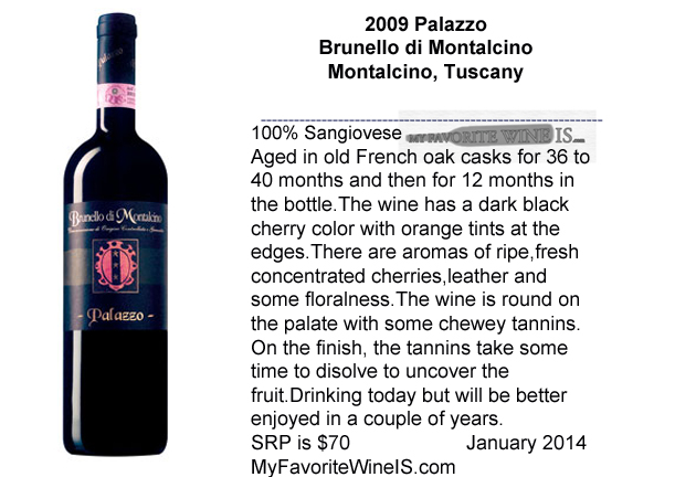2009 Palazzo Brunello di Montalcino My Favorite Wine IS