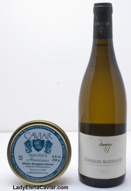 Devevey Chassagne Montrachet White Sturgeon caviar pairing