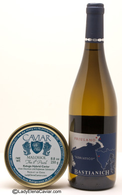 2012 Bastianich Adriatico Friulano paired with Kaluga caviar