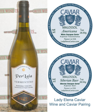 2012 Bruni Per Laia Vermentino Wine and Caviar Pairing