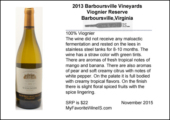2013 Barboursville Vineyards Viognier Reserve