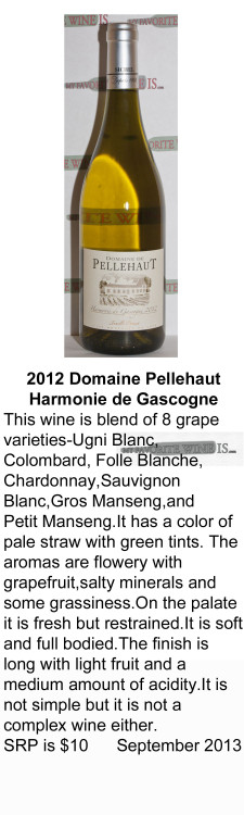2012 DomainePellehaut Harmonie de Gascogne  for WEB