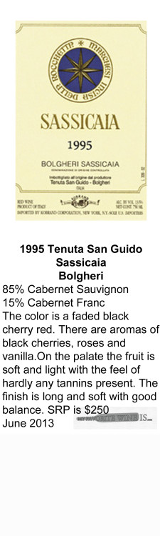 1995 Tenuta San Guido Sassicaia for WEB