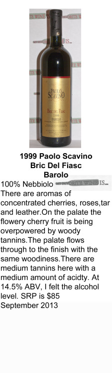 1999 Paolo Scavino Bric Del Fiasc Barolo  for WEB