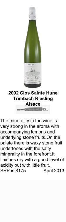 2002 Clos Sainte Hune Trimbach Riesling for WEB