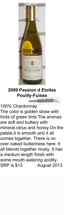 2009 Passion d Etoilles Pouilly Fuisse for WEB