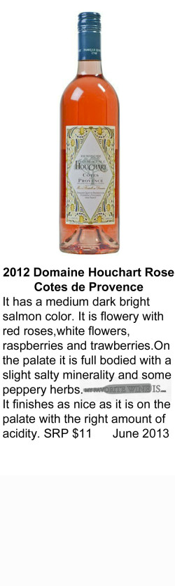 2012 Domaine Houchart Rose Cotes de Provence for WEB