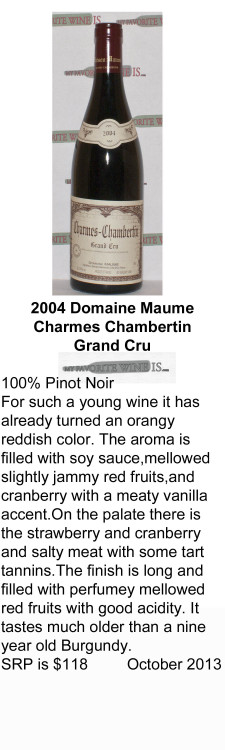2004 Domaine Maume Charmes Chambertin for WEB