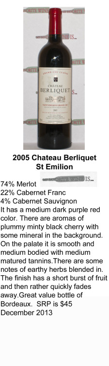 2005 Berliquet St Emilion for WEB