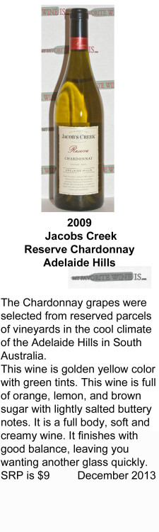 2009 Jacobs Creek Chardonnay for WEB