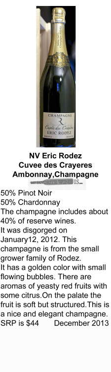 NV Eric Rodez Cuvee Des Crayereres for WEB