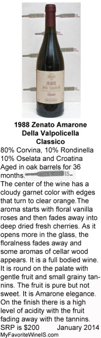 1988 Zenato Amarone Classico My Favorite Wine Is