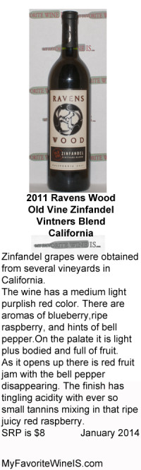 2011 Ravens Wood Old Vine Zinfandel Vintners Blend