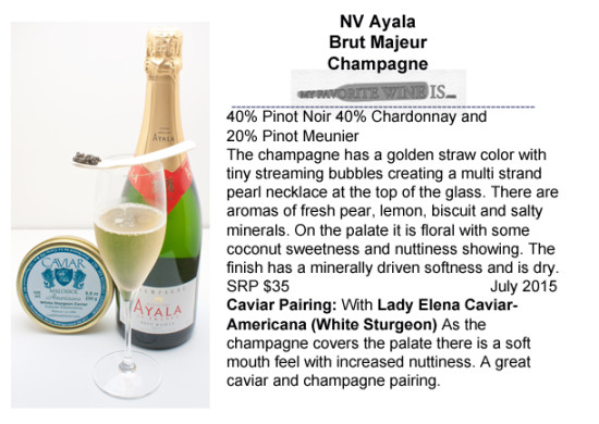 Ayala Brut Majeur NV Champagne with White Sturgeon caviar