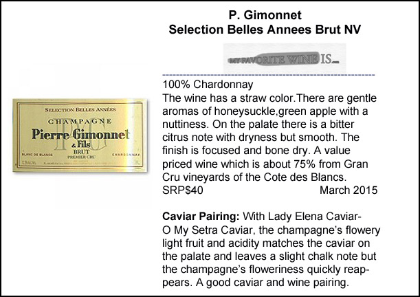 P Gimonnet Selection Belles Annees Brut NV Champagne and Caviar Pairing