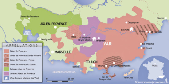 Provence Wine Appellation Map