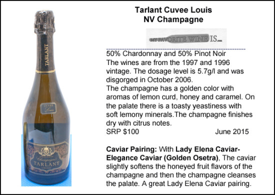 Tarlant cuvee Louis NV Champagne with Elegance caviar pairing